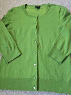 Talbots Pima Cotton Button Down Cardi Small